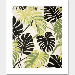 Monstera Botanical Pattern Tropical Posters and Art